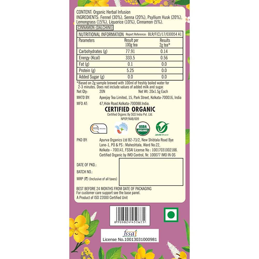 Typhoo Detoxing Organic Slim Tea Bags | Grocsy