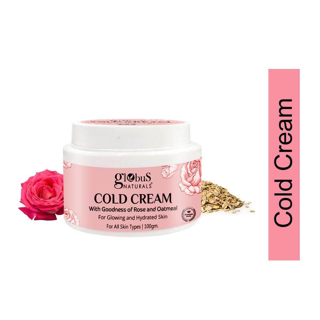 Globus Naturals Cold Cream with Goodness of Rose & Oatmeal For Glowing and Hydrated Skin, All Skin Types | Grocsy