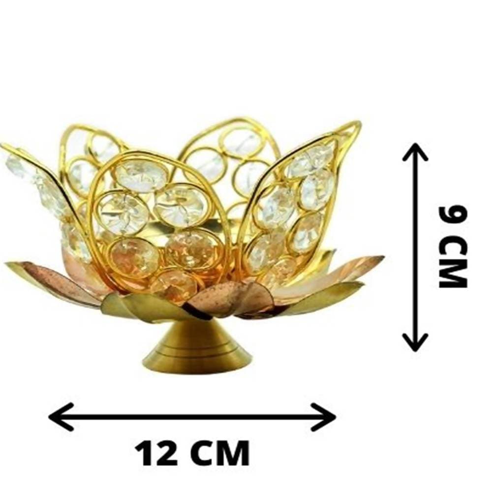 Puja N Pujari Kamal Patta Crystal Akhand Diya For Pooja | Grocsy