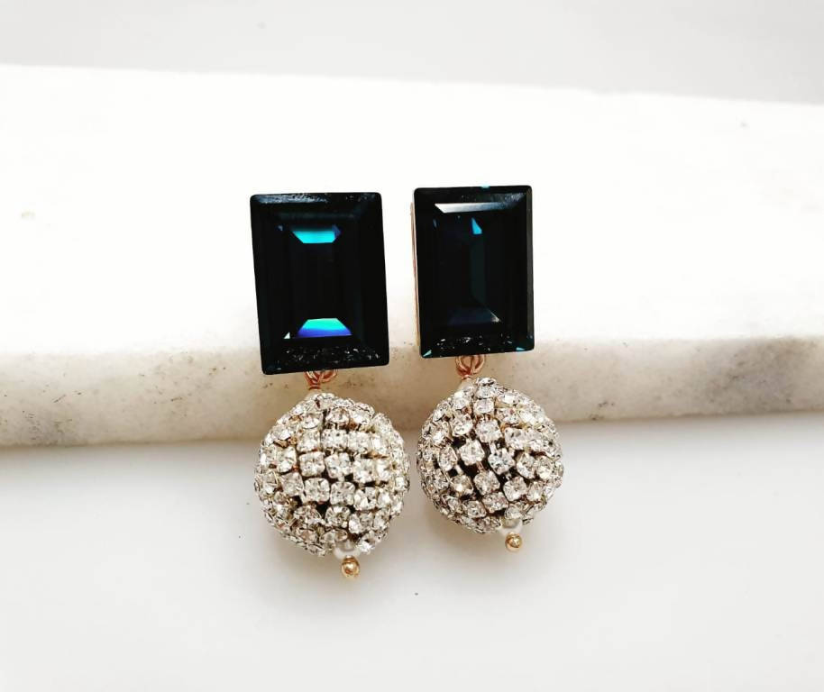 Bling Accessories Swarovski Montana Earrings | Grocsy