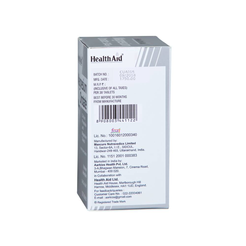 HealthAid Magnesium Orotate 500 mg Tablets | Grocsy