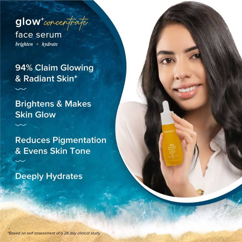 Aqualogica Glow+ Concentrate Face Serum With Hyaluronic Acid & Vitamin C - Limited Time Offer | Grocsy