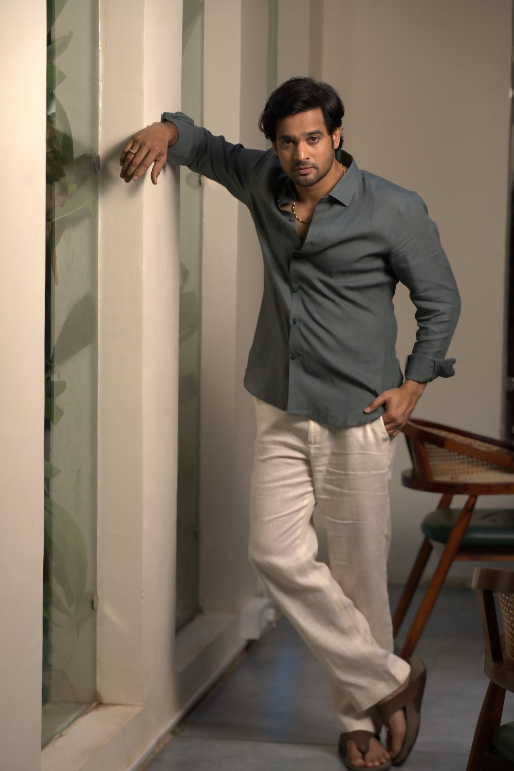 Linen Green Aqua Mist Shirt By Hilo Design | Grocsy