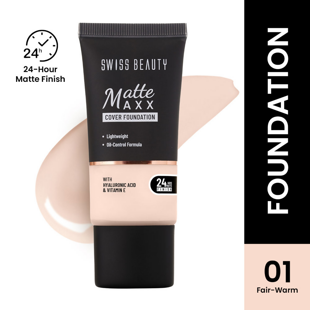 Swiss Beauty Matte Maxx Cover Foundation - 1 Fair Warm | Grocsy