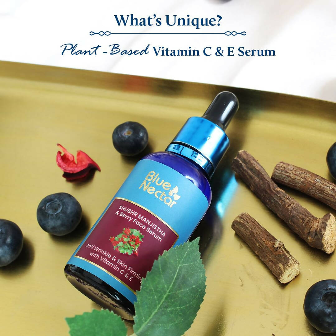 Blue Nectar Manjistha & Berry Face Serum with Vitamin C & E | Grocsy