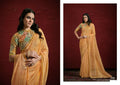Orange Two Tone Jacquard Butti Tusser Pure Cut work Saree with Stitched Blouse - Mohmanthan Aaina | Grocsy