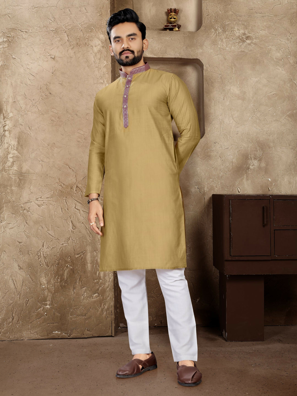 Anaita Chiku Linen Silk Straight Kurta | Grocsy