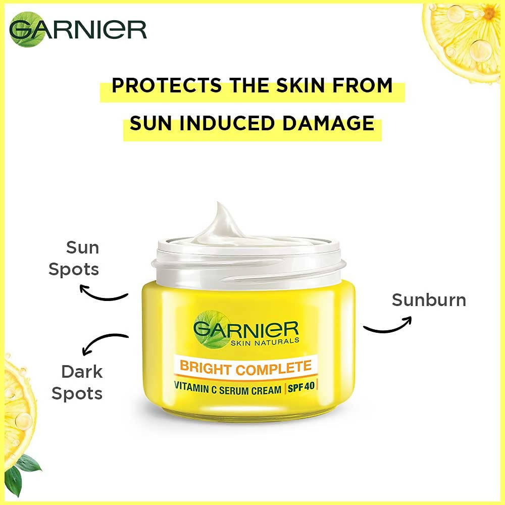 Garnier Bright Complete Vitamin C SPF40/PA+++ Serum Cream | Grocsy