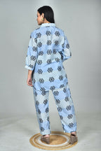 Morchari Digital Print Semi Muslin Co-Ord Set Top & Trouser-Multicolor | Grocsy