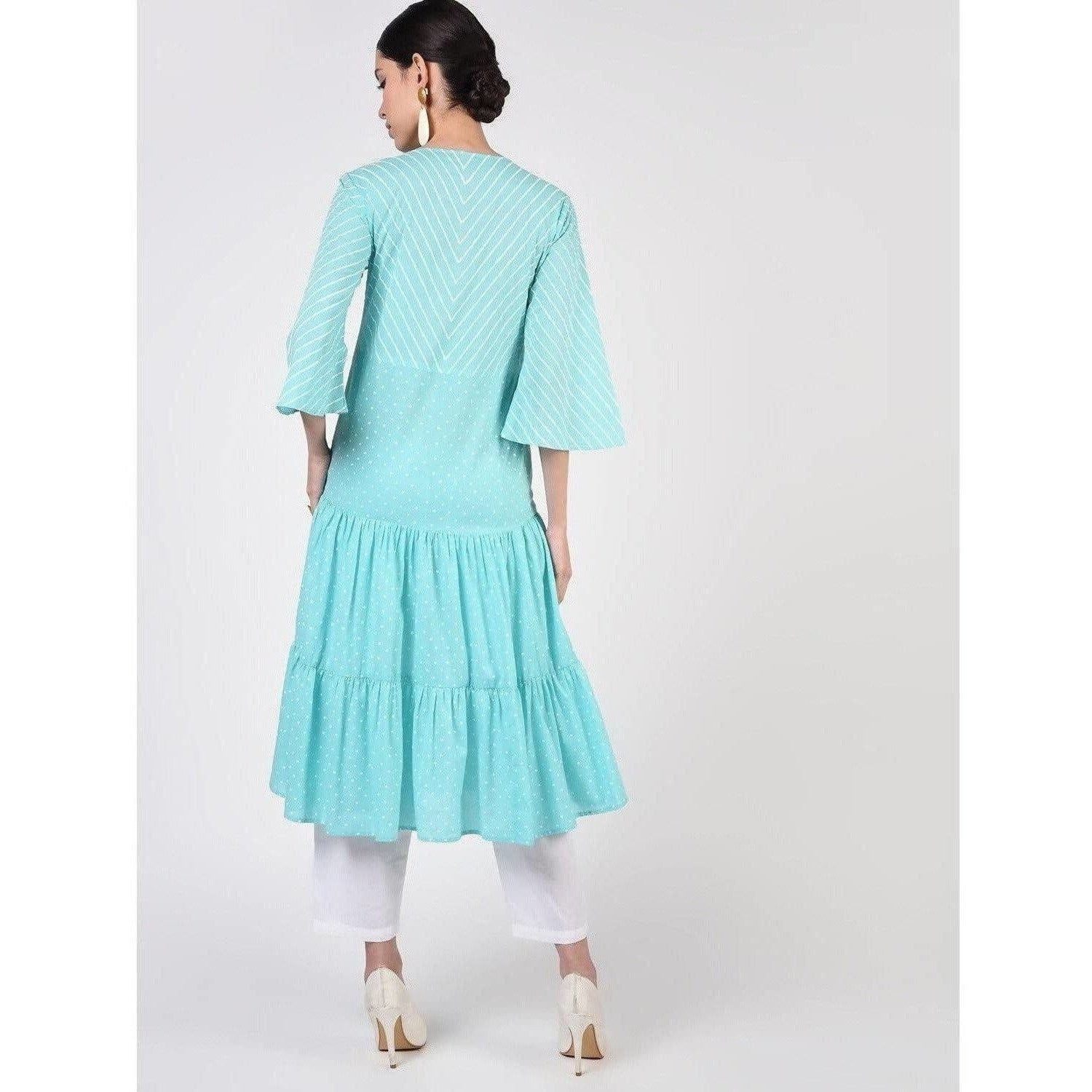 Cheera Women's A-Line Khadi Print Kurta (CH072K) | Grocsy