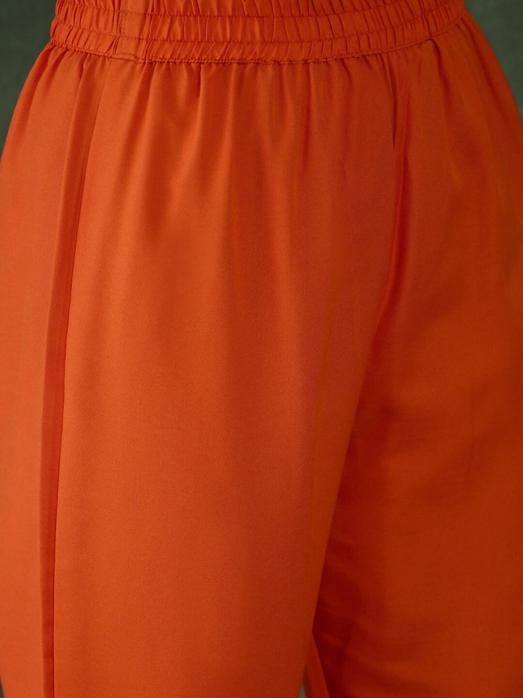 The52 Orange Women's Gorgeous Embroidered Chinon Fabric Flared Kurta Pant and Dupatta Set | Grocsy