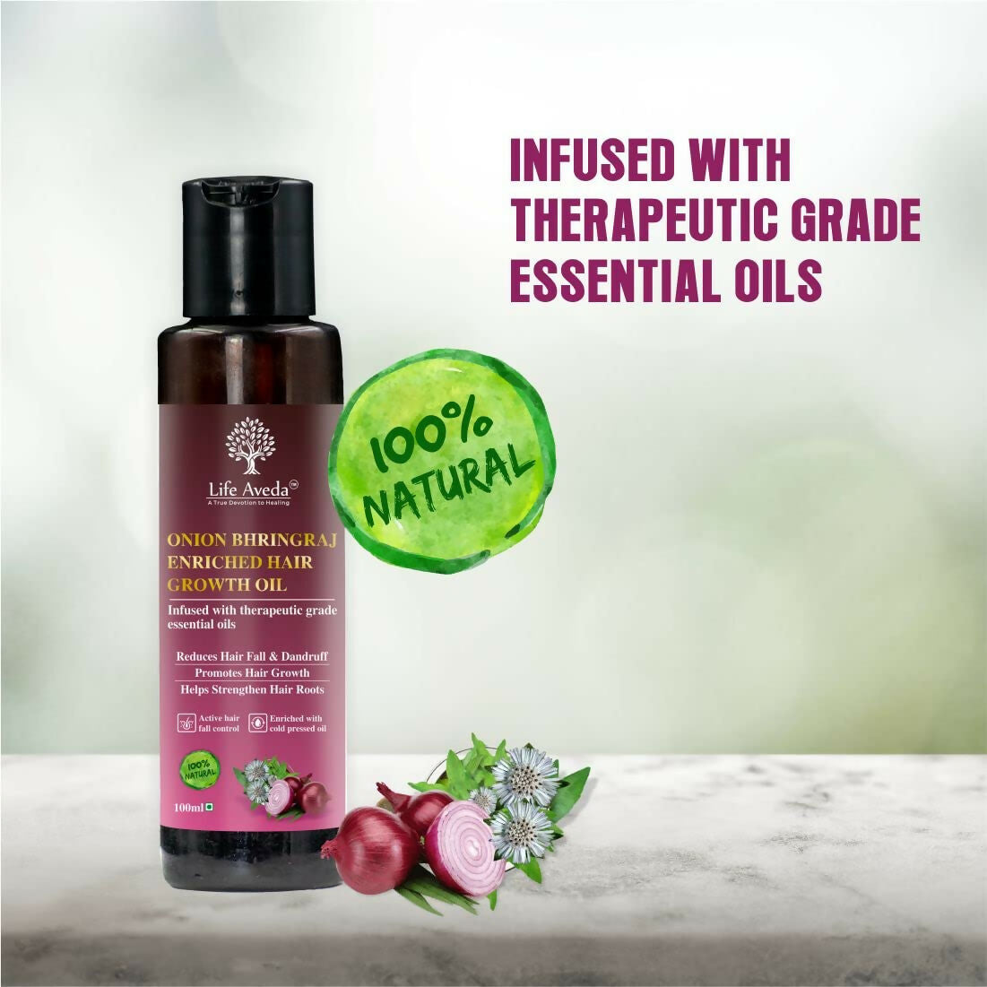Life Aveda Onion Bhringraj Enriched Hair Growth Oil | Grocsy