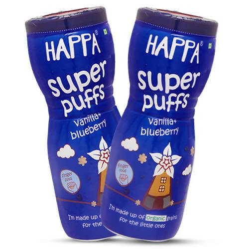 Happa Organic Multigrain Vanilla + Blueberry Melts Super Puffs | Grocsy