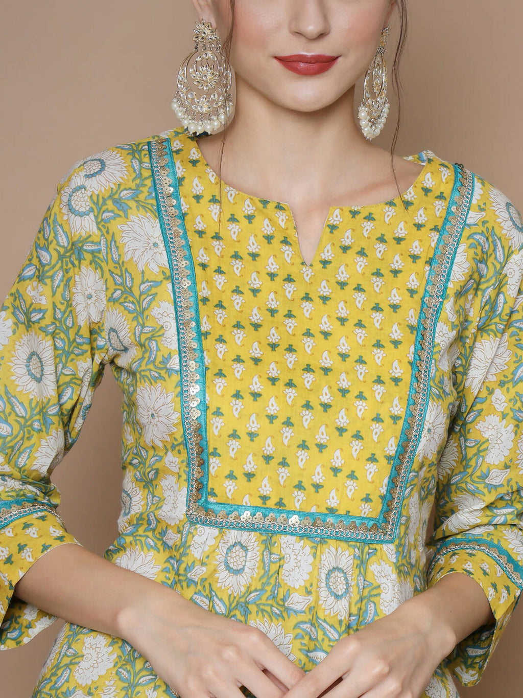 Myshka Women's Yellow A-Line Kurta & Salwar With Dupatta | Grocsy