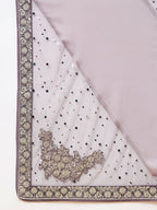 Mauve Silk Georgette Ribbon Embroidery Saree - Norita Hit Design | Grocsy