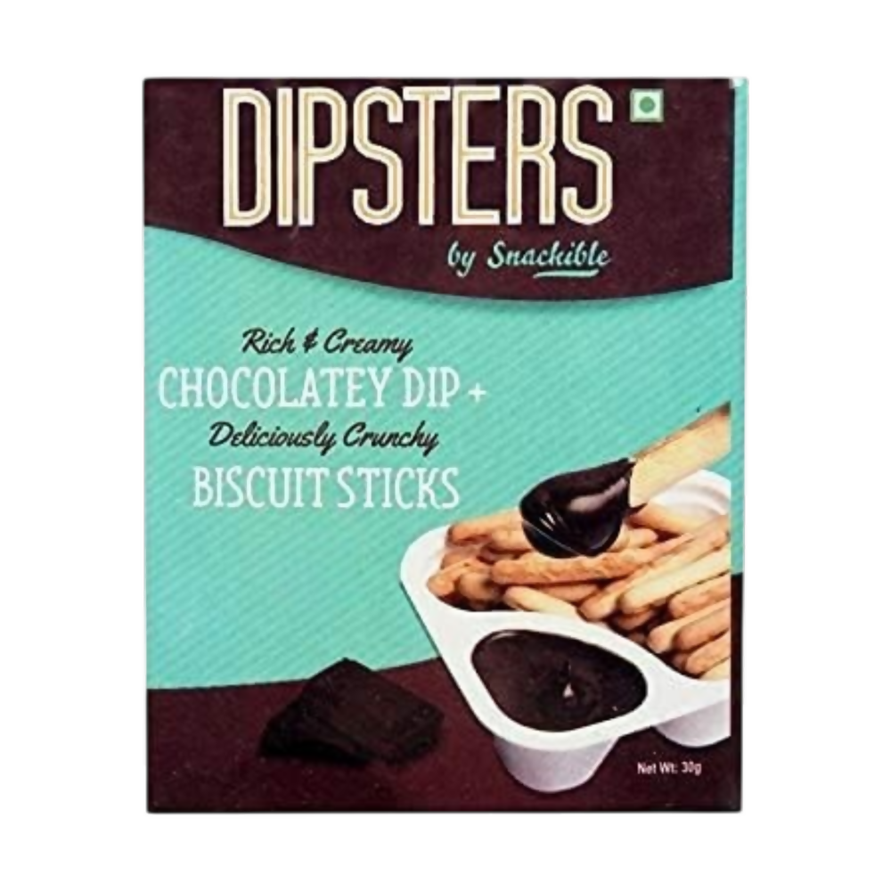 Snackible Dipsters Chocolate Dip With Biscuit Sticks | Grocsy
