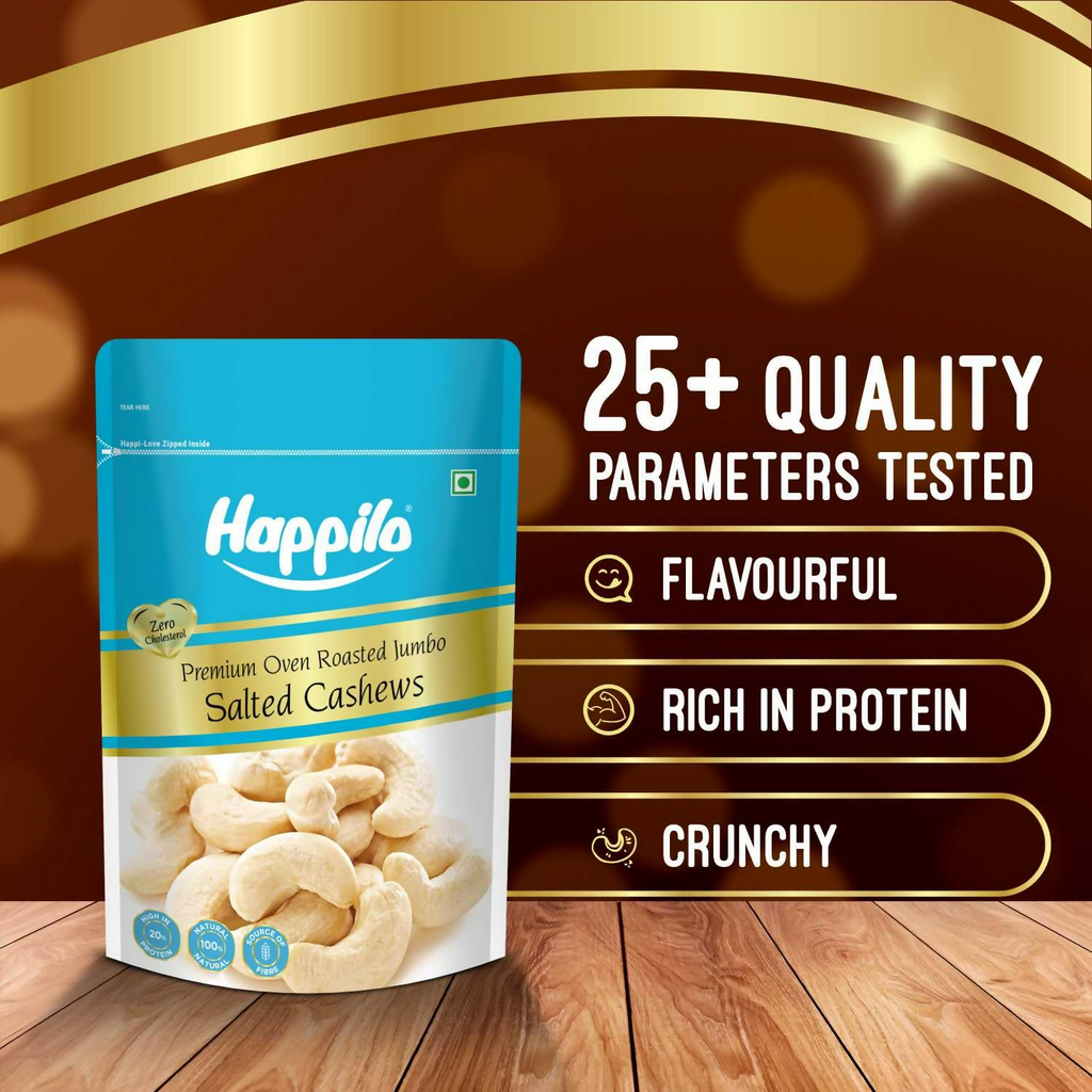 Happilo Premium Roasted and Salted Cashews/Kaju | Grocsy