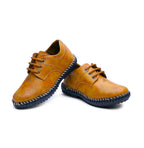 Tiny Bugs Boys Casual Lace Up Shoes - Tan | Grocsy