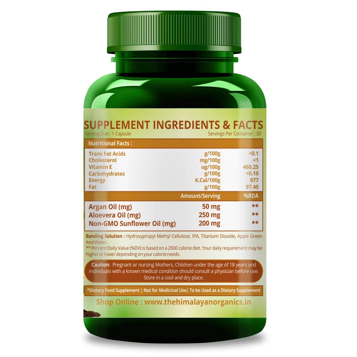 Himalayan Organics Plant-Based Vitamin E Capsules | Grocsy