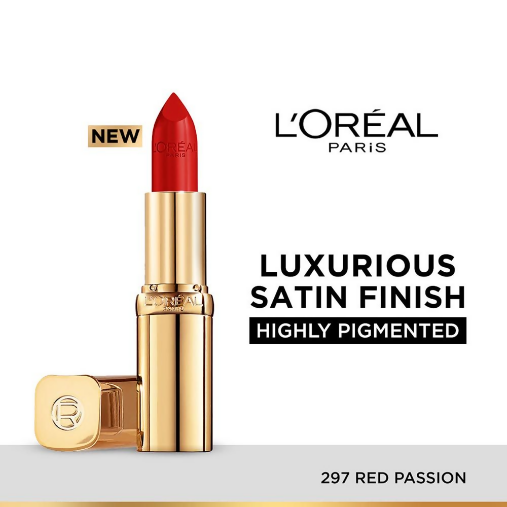 L'Oreal Paris Color Riche Satin Lipstick - 297 Red Passion | Grocsy
