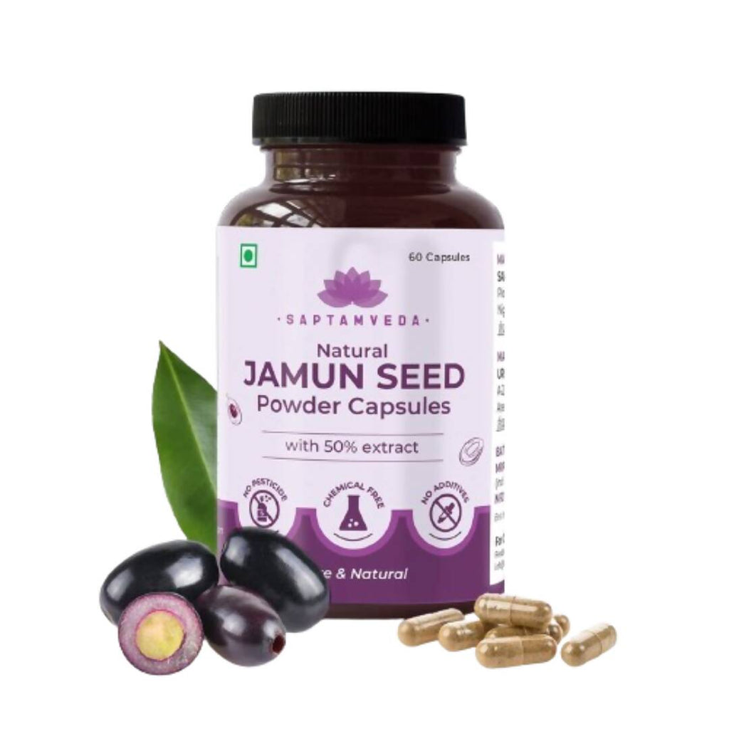 Saptamveda Natural Jamun Seed Capsules | Grocsy