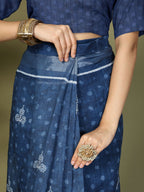 Shree Shyam Fashion Cotton Blue Saree | Grocsy