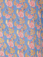 Aramya Straight Soft Cotton Floral Print Women's Kurta - Blue | Grocsy