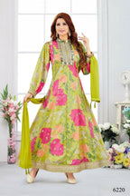 Joban Fashion Chinon Green Color Kurta Set | Grocsy