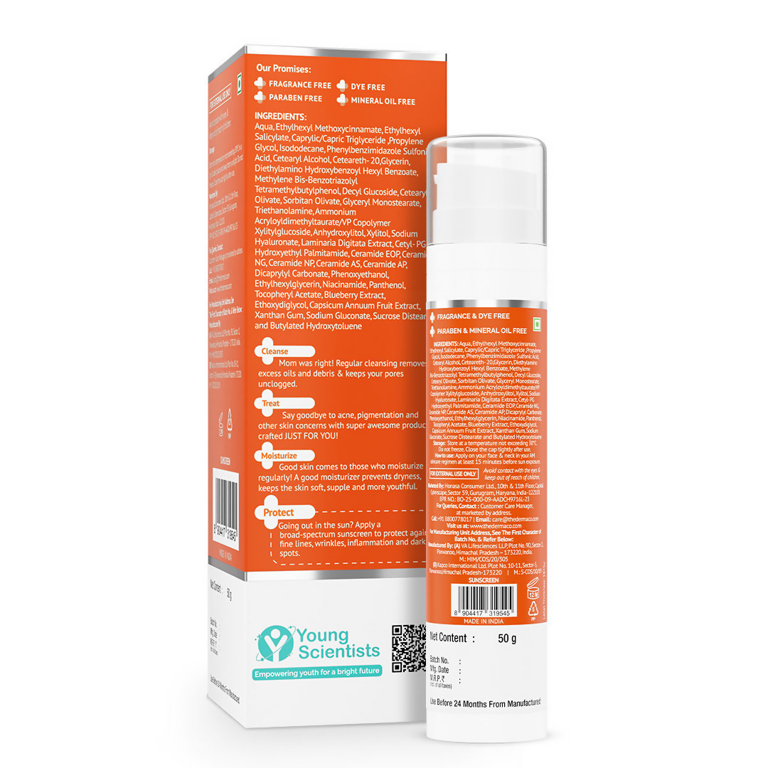 The Derma Co 1% Hyaluronic Sunscreen Hydrating Gel SPF 50 PA ++++ | Grocsy