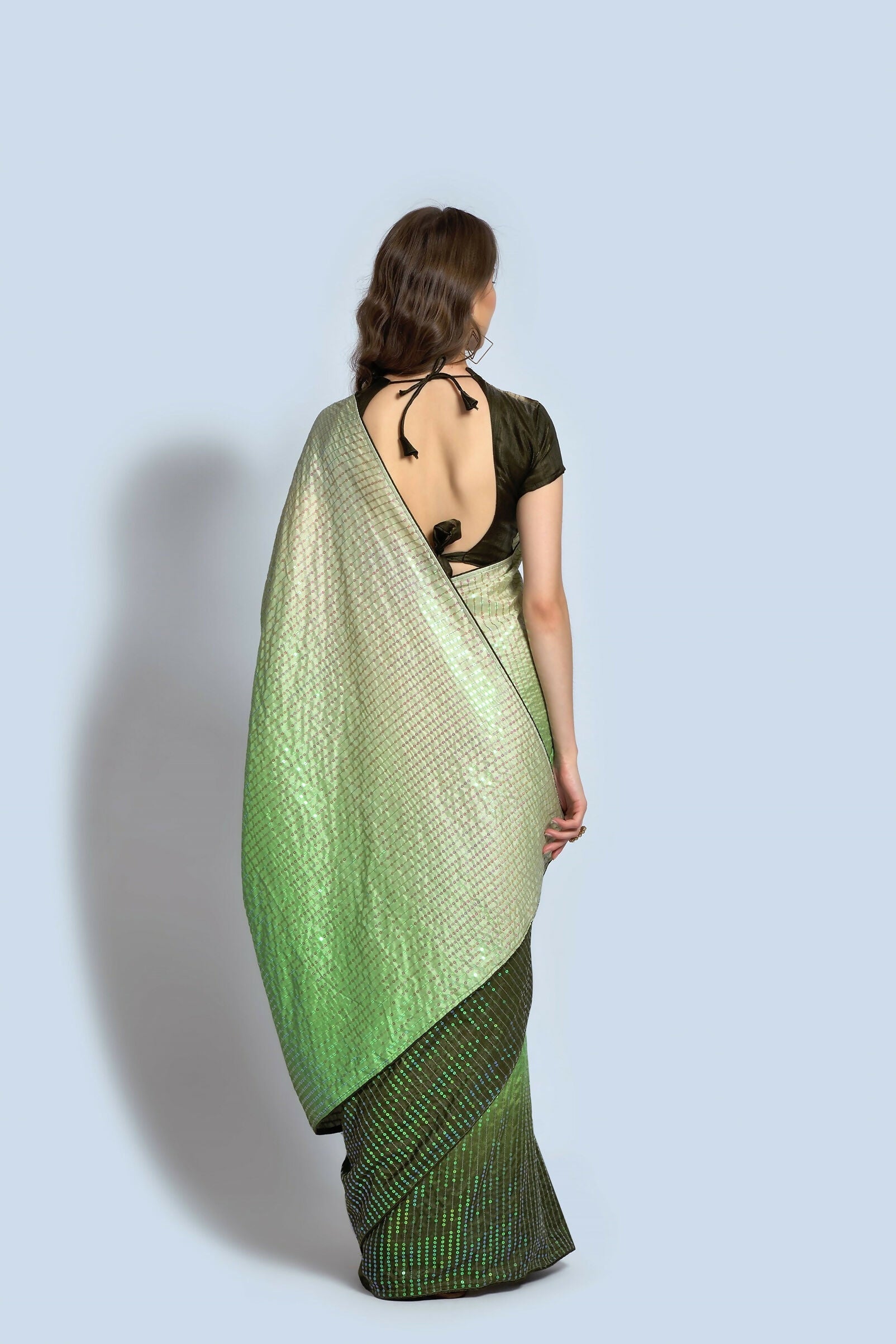 Vegaa Fashion Light Green Vichitra Silk Embroidered Party Wear Saree | Grocsy
