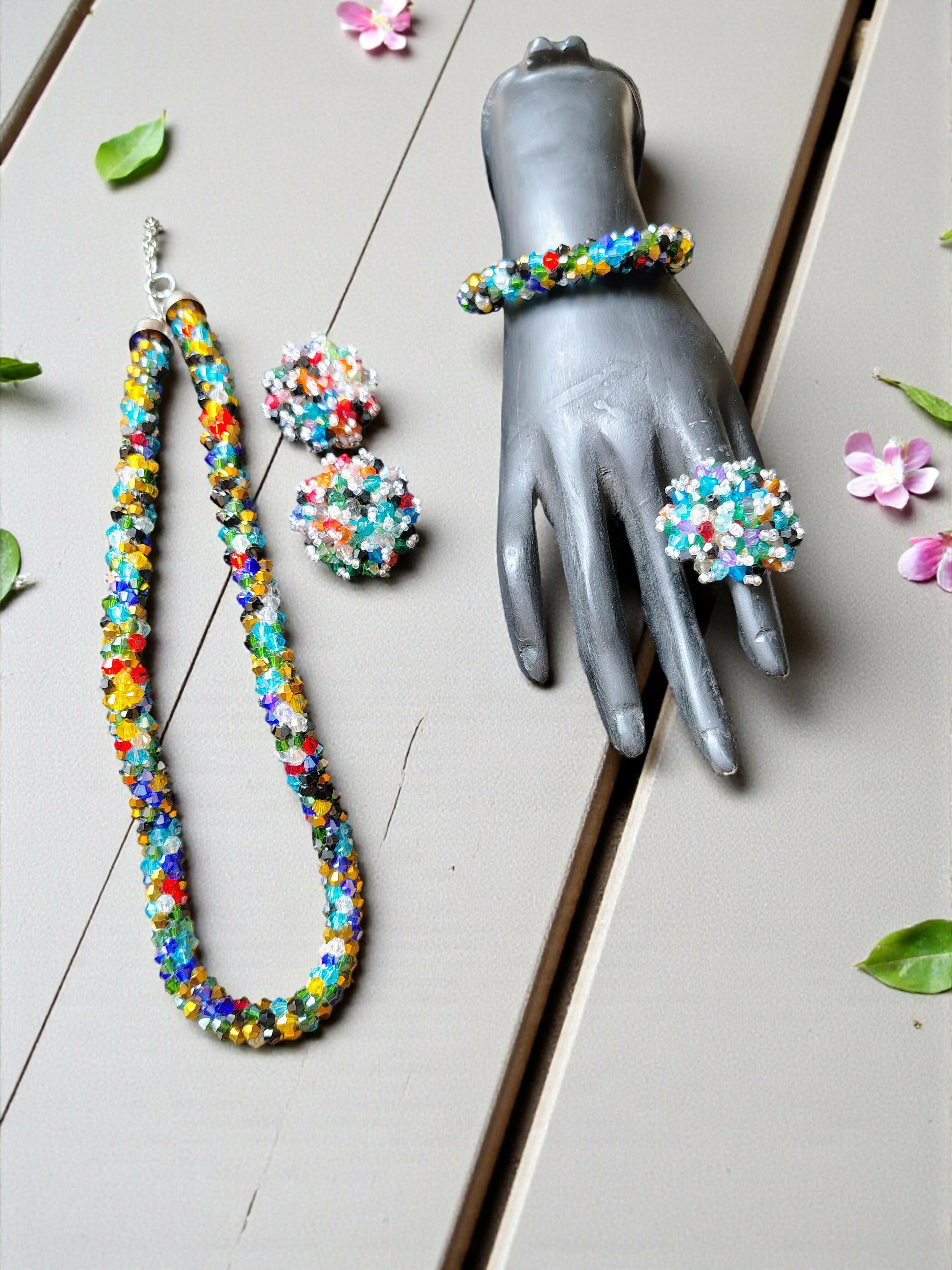 Inhanns Rangshine 4-In-1 Crystal Glam Set - Handmade - Multicolor | Grocsy