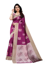 Vamika wine Printed Art Silk Saree | Grocsy