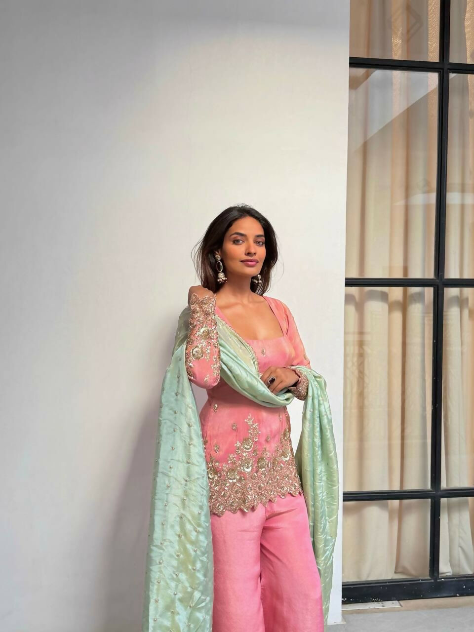 Teeya Creation Pink Color Heavy Shimmer Silk Embroidery Work Party Wear Suit | Grocsy