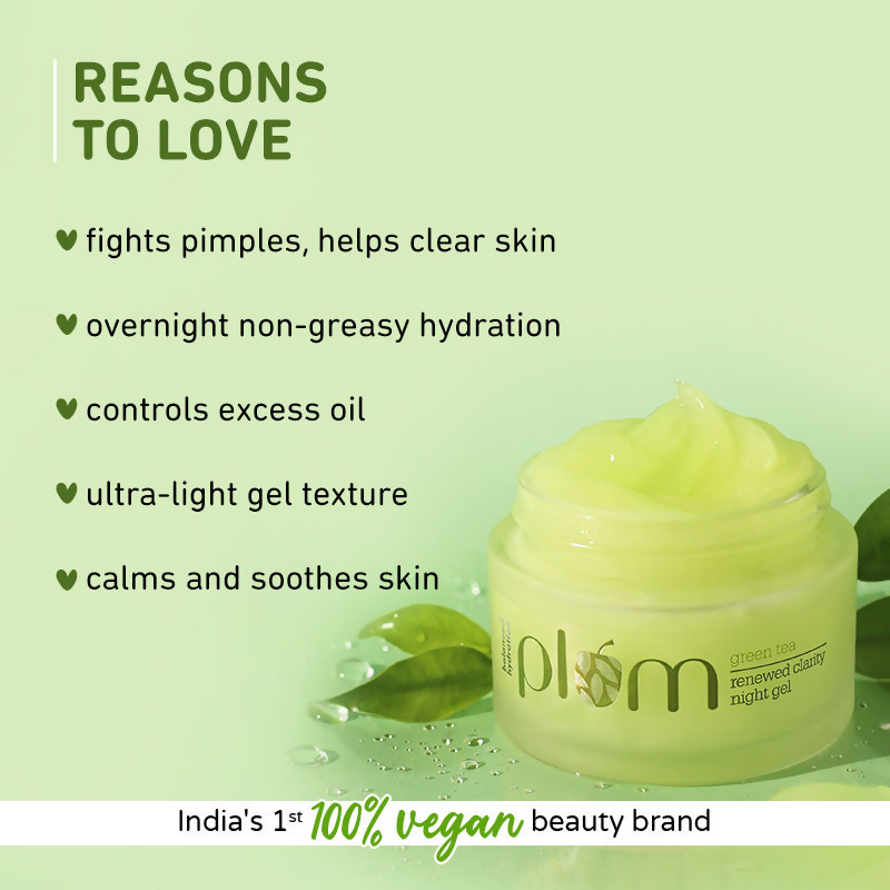 Plum Green Tea Night Gel Cream | Grocsy