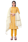 Mustard Cotton Jacquard Woven Unstitched Dress Material - Amara | Grocsy