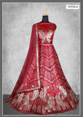 Red Net Thread With Sequence Work Lehenga Choli - Nimaya Ishani | Grocsy