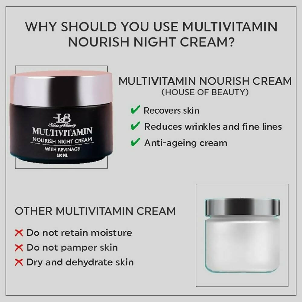 House Of Beauty Multivitamin Nourish Night Cream With Revinage For Face | Grocsy