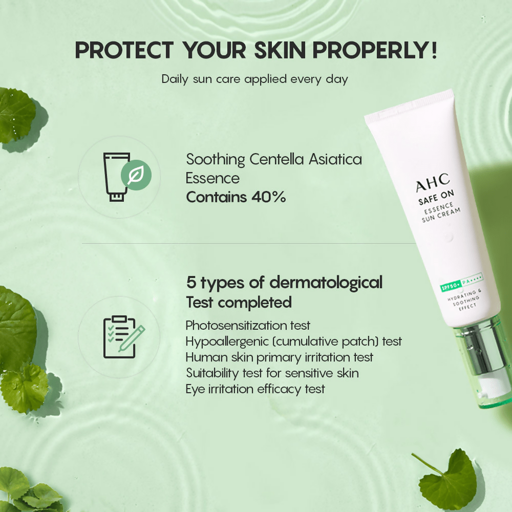 AHC Safe On Essence Sun Cream With SPF 50+ & PA++++ - Korean skincare | Grocsy