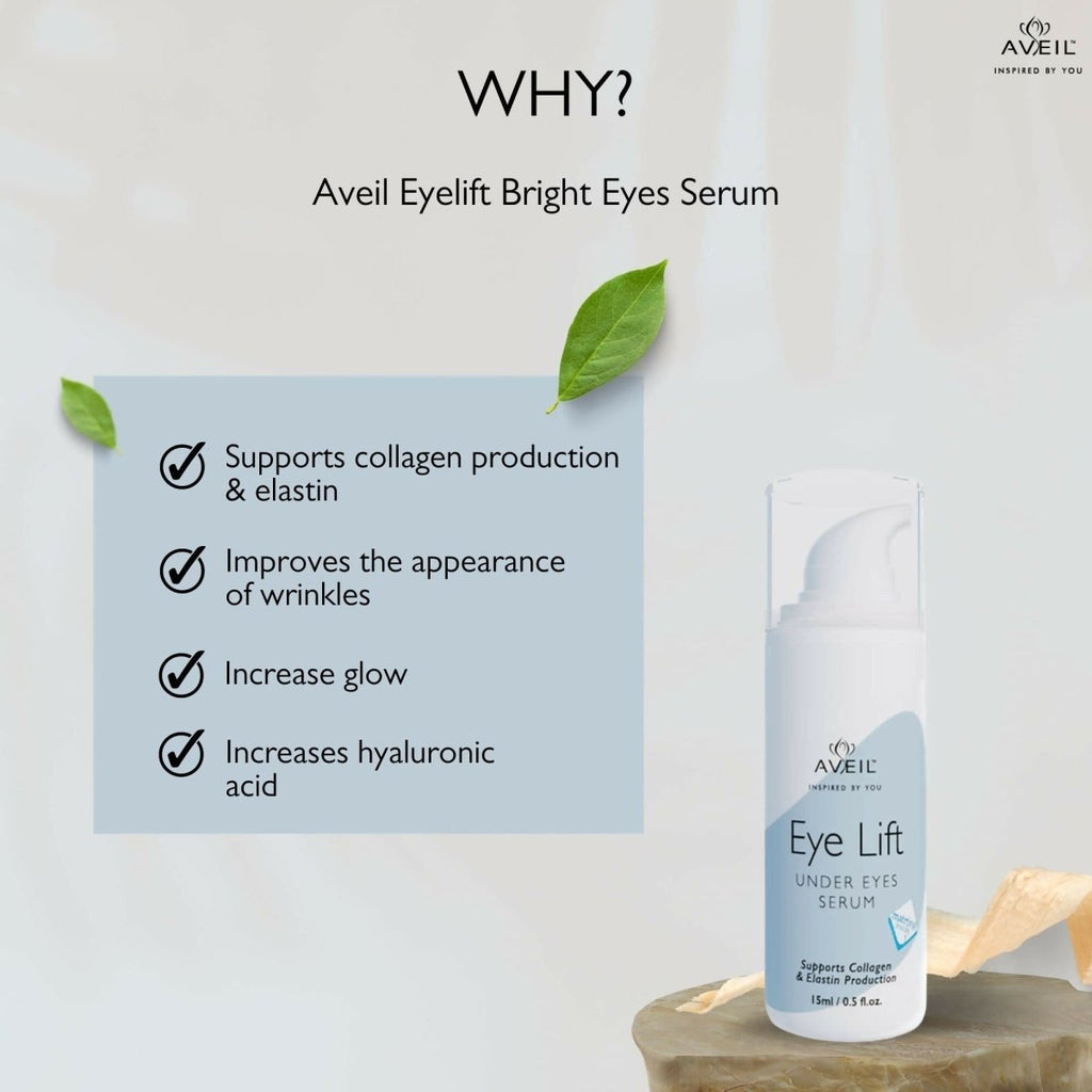 Aveil Eye Lift Under Eyes Serum - Smoothens Fine Lines & Wrinkles | Grocsy
