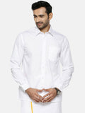 Ramraj Cotton Mens Full Sleeve Formal 100 % Cotton White Shirt | Grocsy