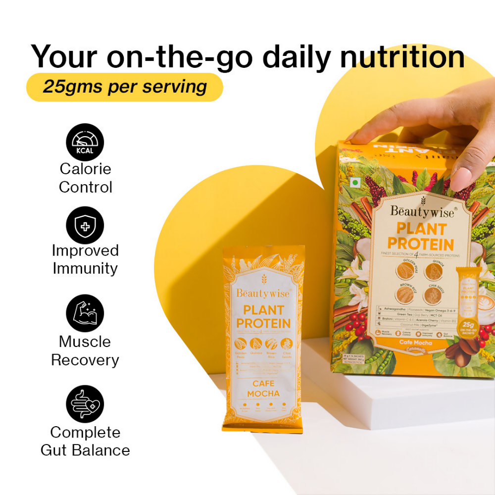 Beautywise Plant Protein Powder - Cafe Mocha | Grocsy