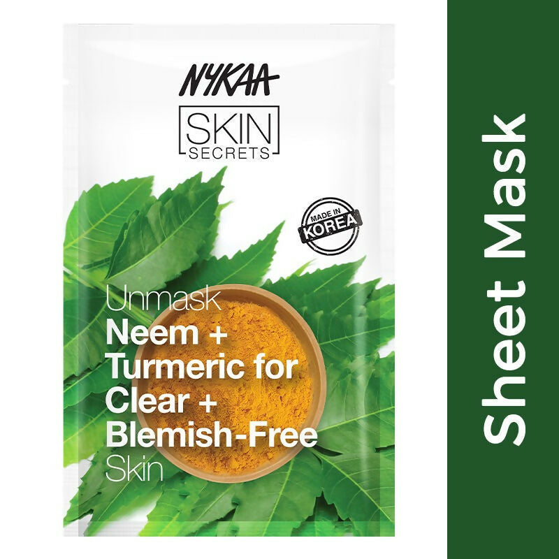 Nykaa Skin Secrets Indian Rituals Neem + Turmeric Sheet Mask For Clear & Blemish - Free Skin | Grocsy