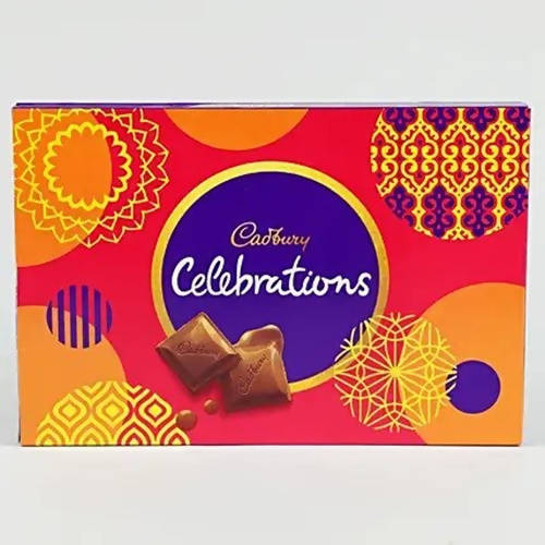 Designer Rakhis and Cadbury Celebrations Box | Grocsy