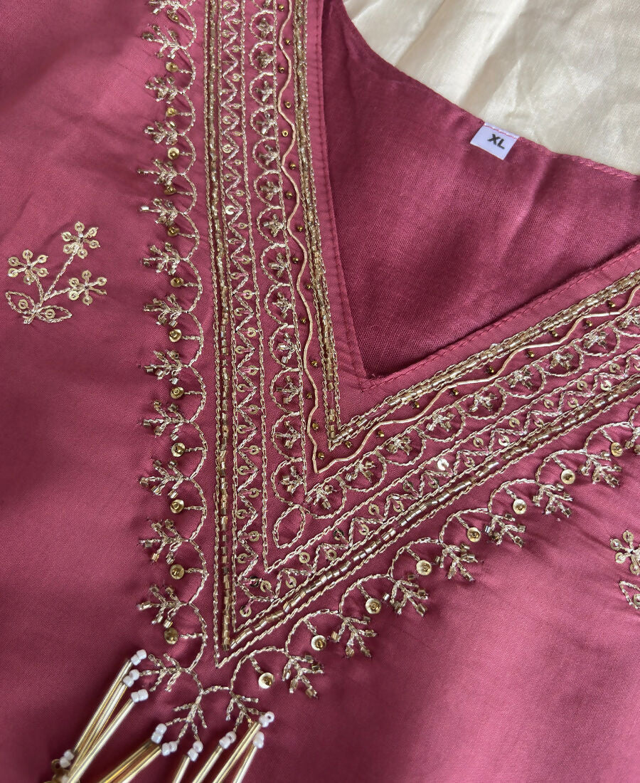 KC Roman Silk Palazzo Suit For Women Wedding Wear Pink | Grocsy