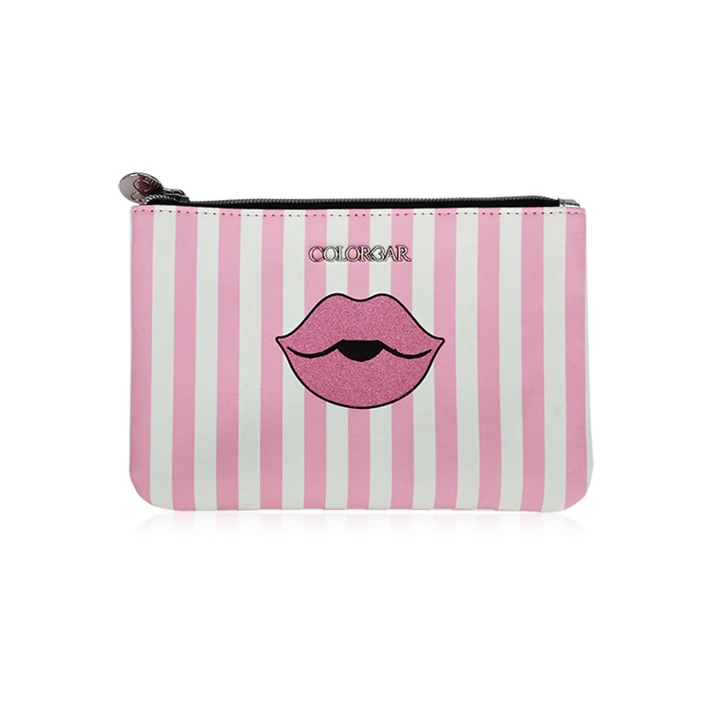 Colorbar Pouch Lips & Lashes Flat Pouches (Set Of Two) - White+Blush Pink | Grocsy