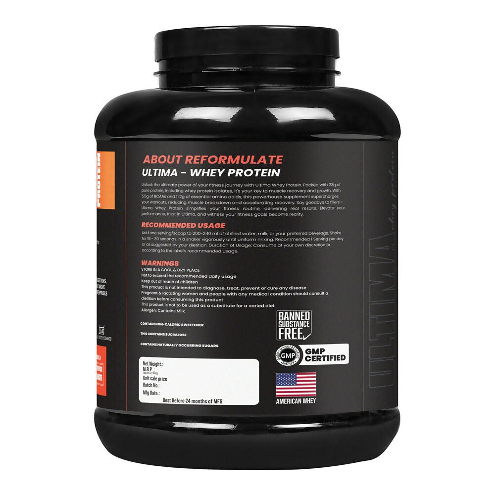 Reformulate Ultima I Whey Protein with Isolate I 23 G Protein I 5.1G BCAA I 10.8 EAA I Pre & Probiotics - Malai | Grocsy