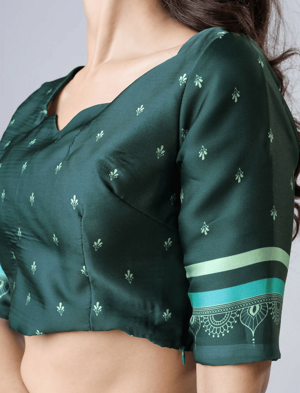 Vastranavya Electric Blue Mandalaa Print Freehand Ready to Wear Saree | Grocsy
