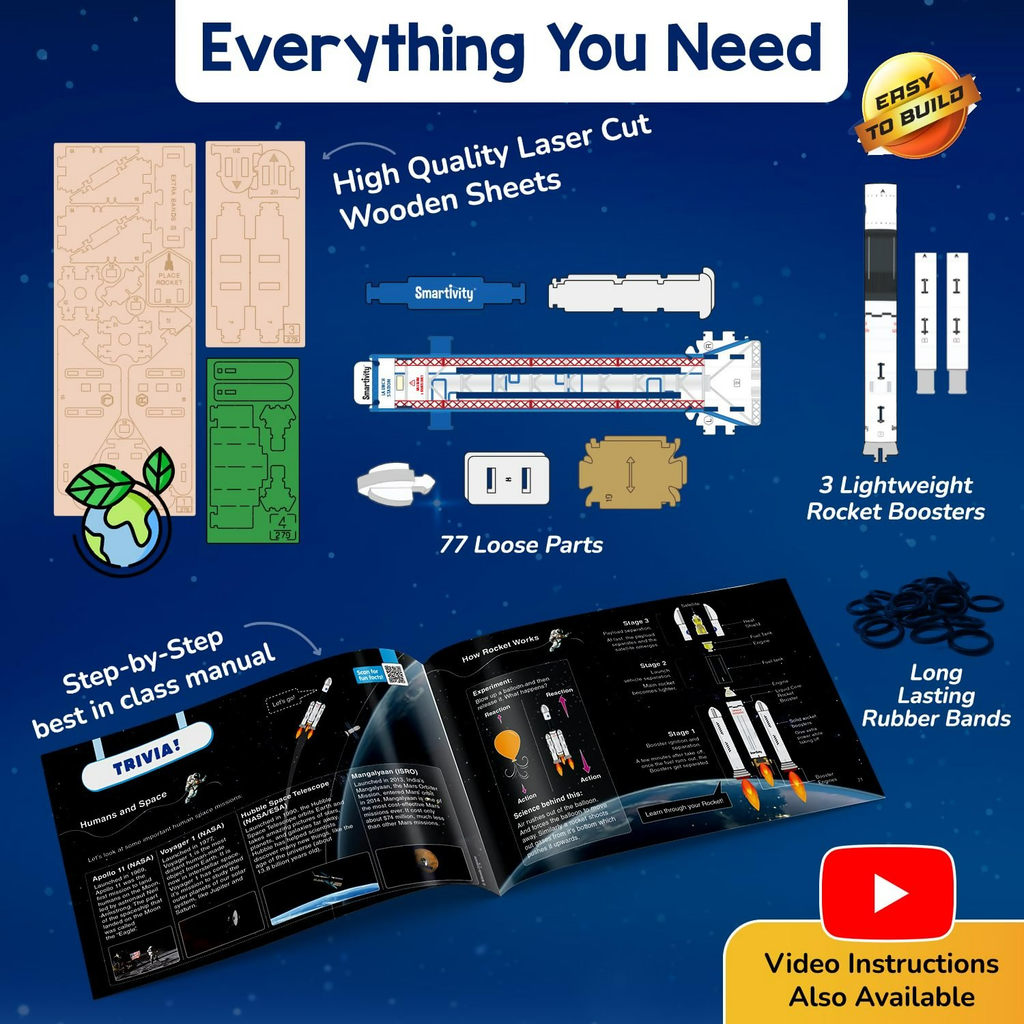 Smartivity Rocket Launcher Kit for Kids 6, 7, 8, 9, 10, 11, 12 Years Old | Grocsy