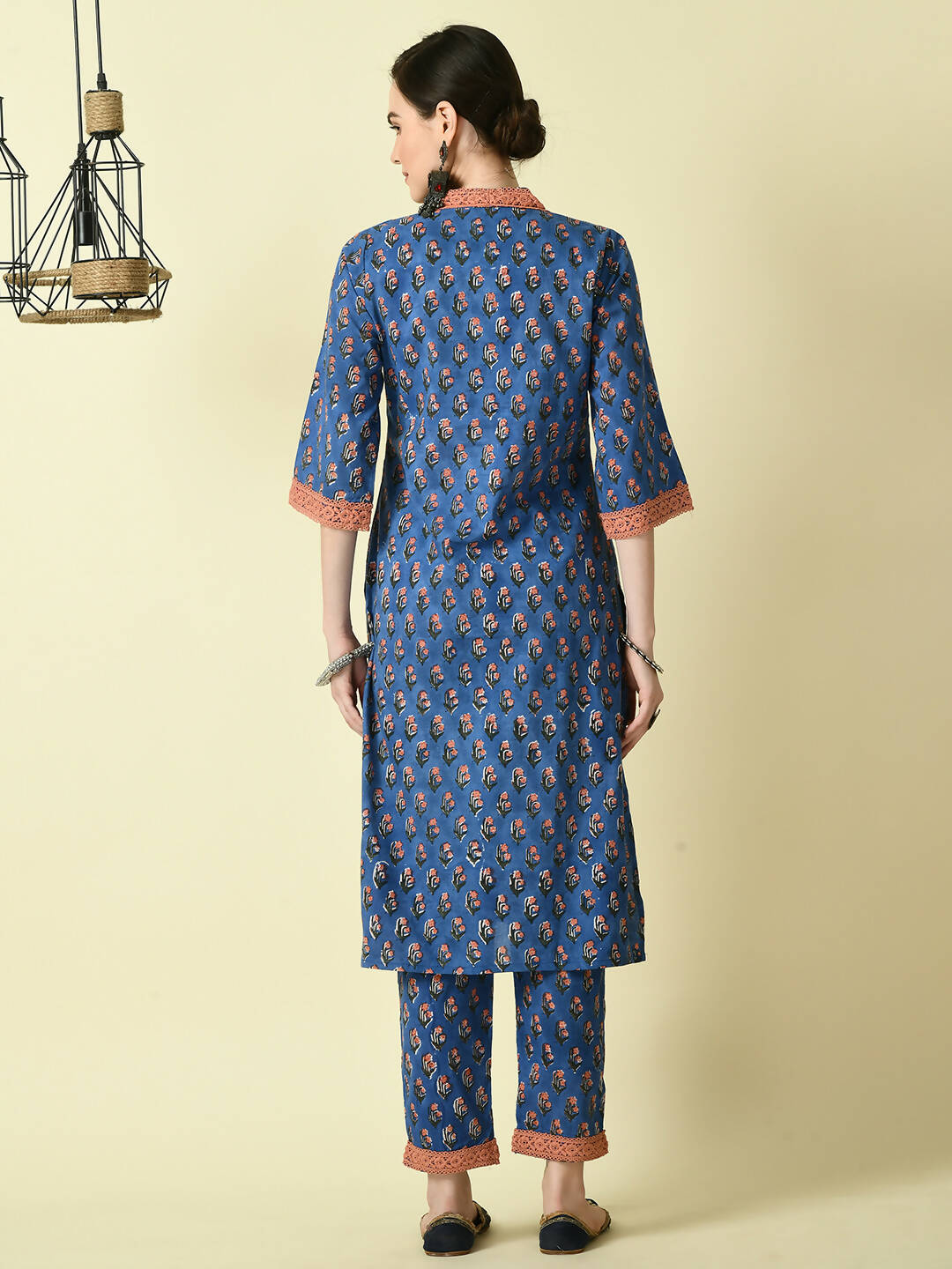 Myshka Women's Blue Straight Printed Kurta | Grocsy