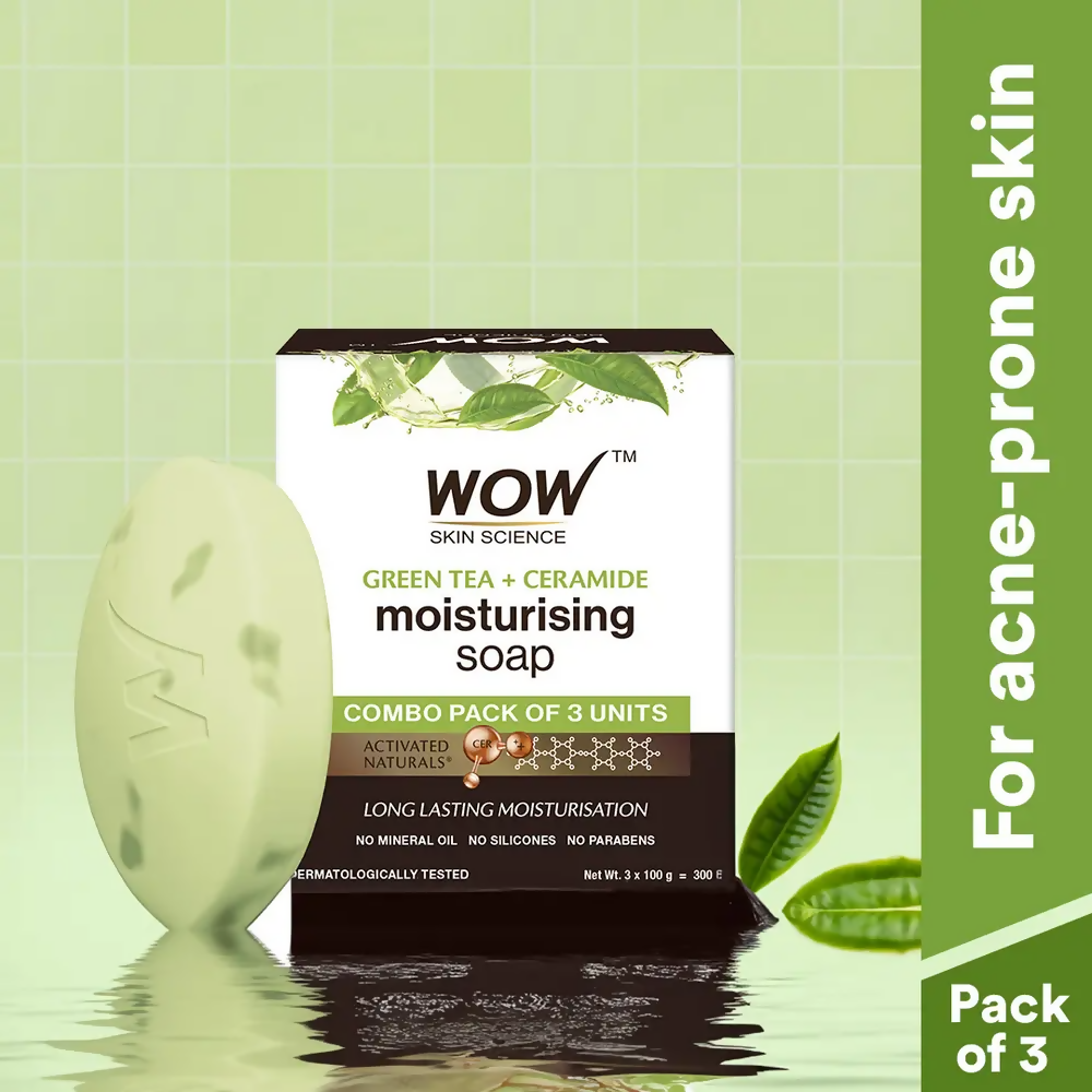 Wow Skin Science Green Tea & Ceramide Moisturizing Soap | Grocsy